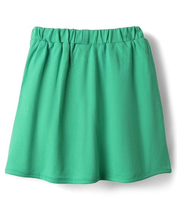 Pine Kids Disney Single Jersey Knit Oversized Half Sleeves Crop Top and Skirt with Disney Princess Graphics - Blue & Green