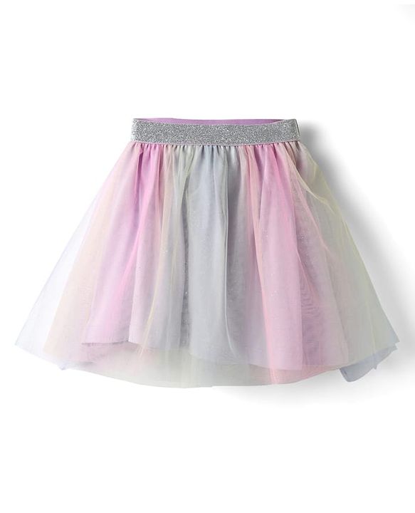 Babyhug Disney Single Jersey Knit Half Drop Shoulder Sleeves Top & Skirt Set With Disney Princess Graphics - Pink