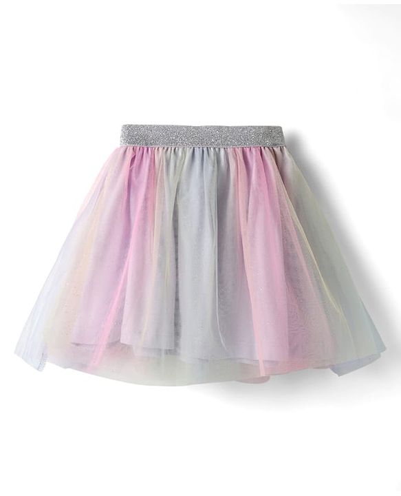 Babyhug Disney Single Jersey Knit Half Drop Shoulder Sleeves Top & Skirt Set With Disney Princess Graphics - Pink