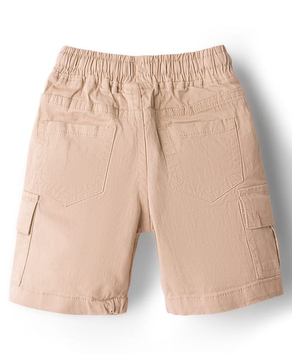 Babyhug Cotton Woven Half Sleeves Striped Shirt & Shorts Set - Beige
