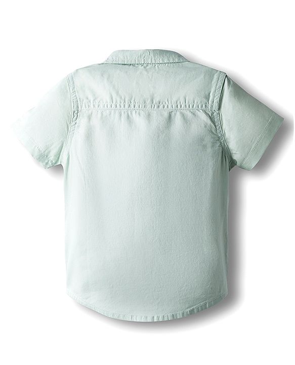 Babyhug Cotton Knit Solid Color Half Sleeves Shirt  & Shorts Set - Mint & Olive Green