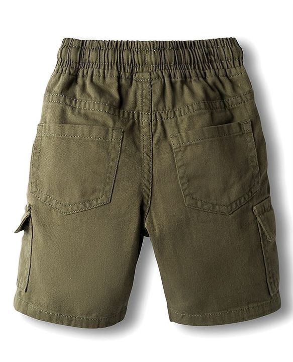 Babyhug Cotton Knit Solid Color Half Sleeves Shirt  & Shorts Set - Mint & Olive Green