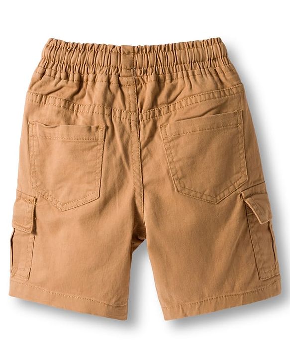 Babyhug Cotton Woven Half Sleeves Shirt & Shorts Set With Leaf Print - Orange & Brown