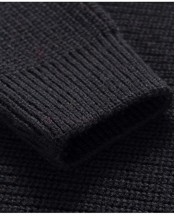 Pine Kids Knit Full Sleeves Solid Color Hooded Front Open Sweater - Black
