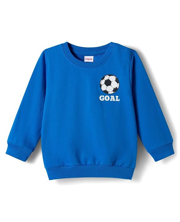 Babyhug Cotton Knit Full Sleeves Sweatshirts With Football Print Pack of 2 - Multicolor