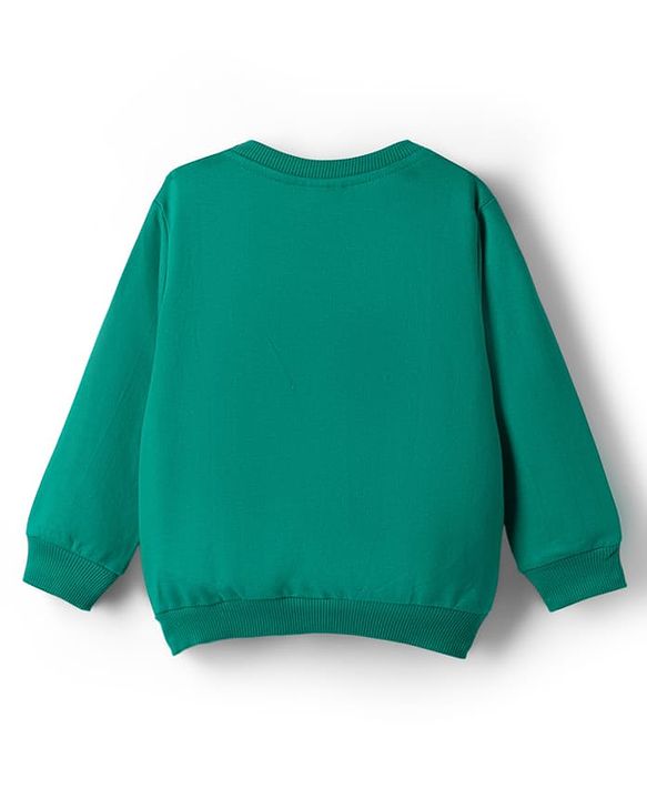 Babyhug Cotton Knit Full Sleeves Rugby Printed Sweatshirts Pack of 2 - Green & White