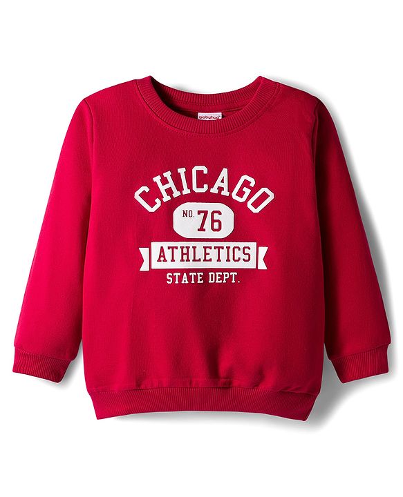Babyhug Cotton Knit Full Sleeves Pullover Sweatshirt with Text Graphics Pack of 2 - Red & Blue