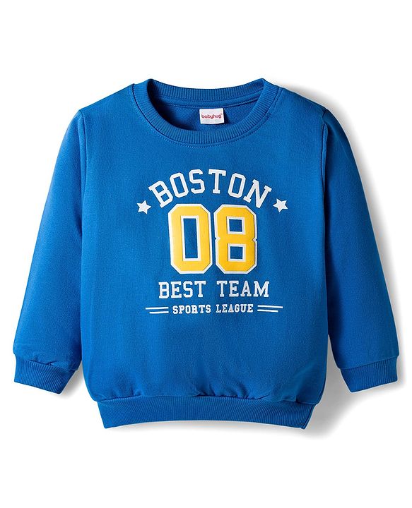 Babyhug Cotton Knit Full Sleeves Pullover Sweatshirt with Text Graphics Pack of 2 - Red & Blue