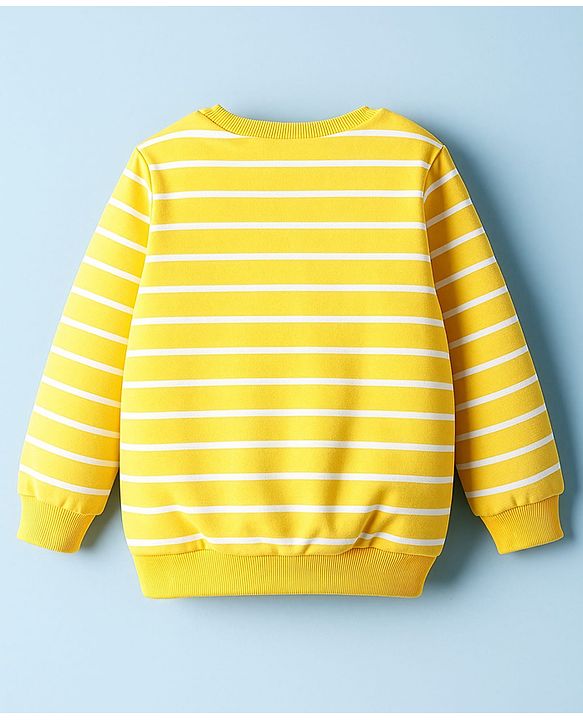 Babyhug Cotton Knit Full Sleeves Striped Sweatshirts with Mountain Graphic Pack of 2 - Yellow & Green