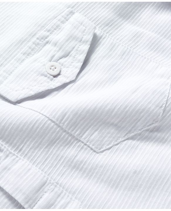 Pine Kids Cotton Woven Full Sleeves Solid Colour Kurta Style Shirt - White