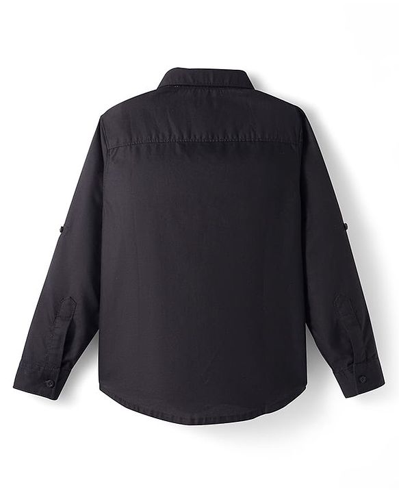 Pine Kids Cotton Woven Full Sleeves Solid Shirt - Dark Yellow