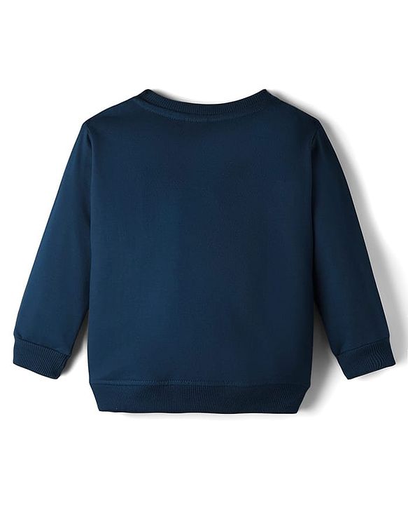 Babyhug Cotton Knit Full Sleeves Sweatshirt With Camping Graphics - Navy Blue