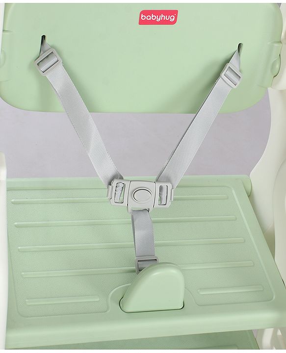 Babyhug Convertible High Chair and Foldable Standing Stool - Brown| Dining Chair| Adjustable Height| Removable Food Tray| Safety Fence| Step Stool| Tool Free Assembly