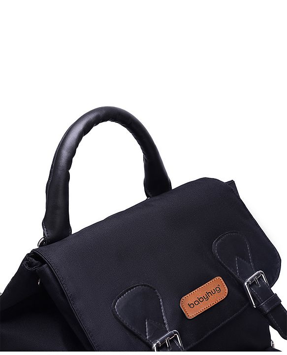 Babyhug SmartNest Multifunctional Diaper Backpack  Black| Water-Resistant| Spacious Compartments|  Ergonomic Shoulder Straps & Stylish Design for Parents