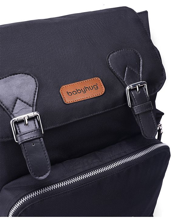 Babyhug SmartNest Multifunctional Diaper Backpack  Black| Water-Resistant| Spacious Compartments|  Ergonomic Shoulder Straps & Stylish Design for Parents