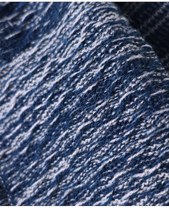 Babyhug Knit Full Sleeves Striped Sweater Set with Cap & Mittens - Navy Blue