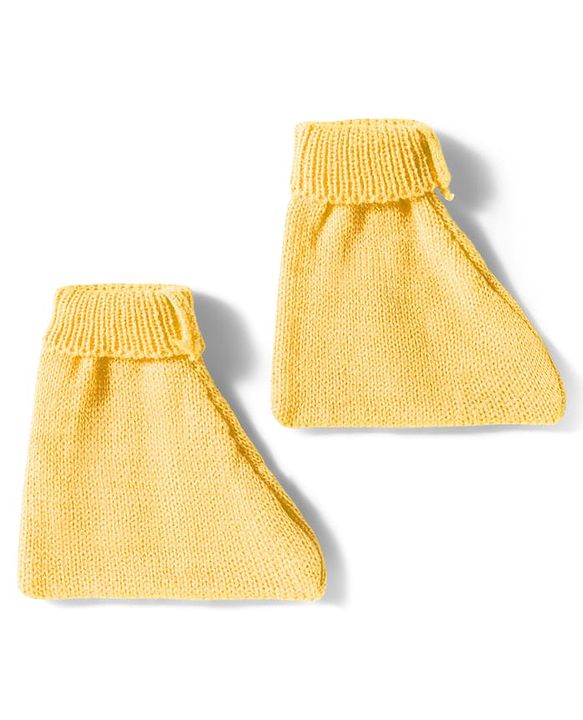 Babyhug Knitted Full Sleeves Front Open Solid Sweater Set With Cap & Mittens - Yellow