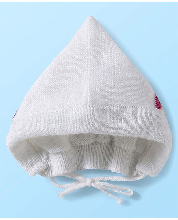 Babyhug Knit Full Sleeves Striped Front Open Sweater Set with Cap & Booties - Multicolor