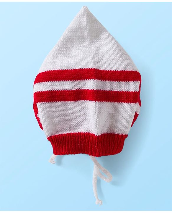 Babyhug Knit Full Sleeves Solid Color Front Open Sweater Set with Cap & Booties - Off White