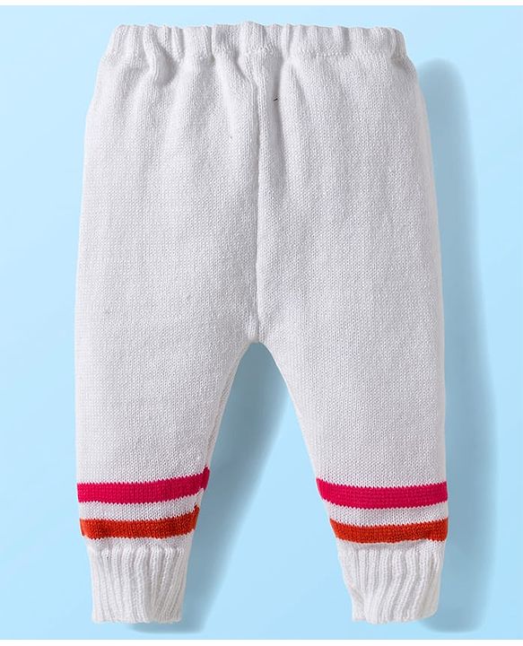 Babyhug Knit Full Sleeves Striped Front Open Sweater Set with Cap & Booties - Multicolor