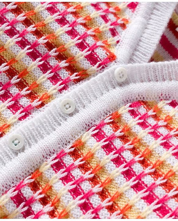 Babyhug Knit Full Sleeves Striped Front Open Sweater Set with Cap & Booties - Multicolor