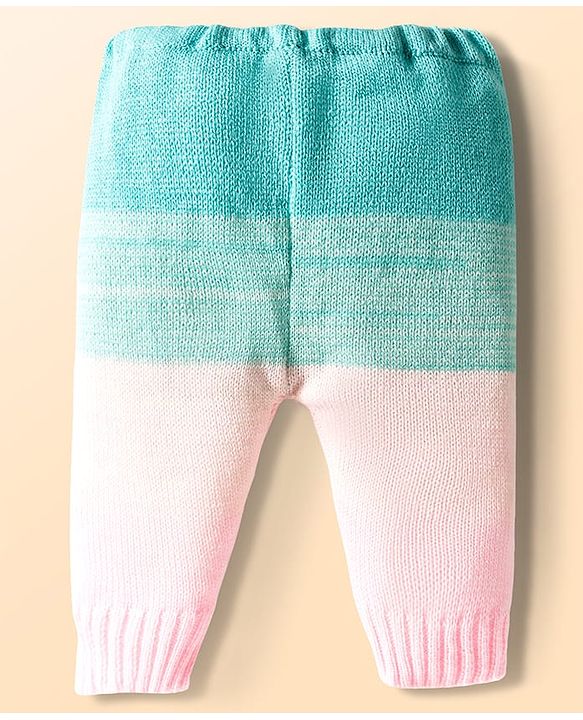 Babyhug Knit Full Sleeves Color Block Front Open Sweater Set with Cap & Booties - Pink