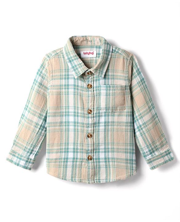 Babyhug Cotton Woven Full Sleeves Checkered Shirt - Multicolour