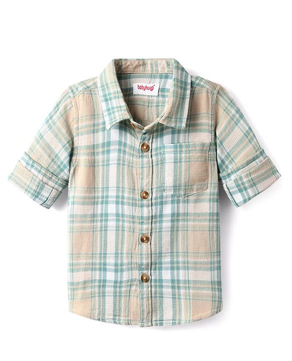 Babyhug Cotton Woven Full Sleeves Checkered Shirt - Multicolour