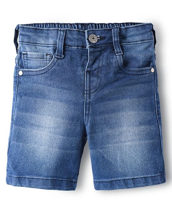 Babyhug Cotton Woven Half Sleeves Checks Shirt & Denim Shorts Set - Blue