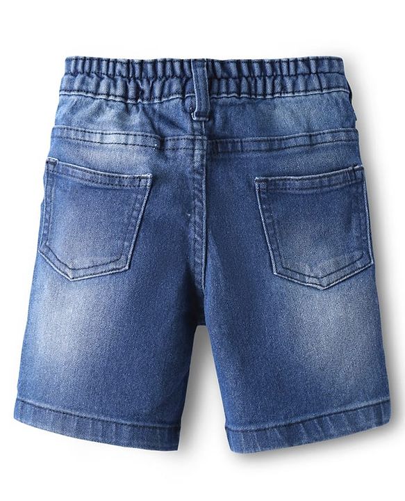 Babyhug Cotton Woven Half Sleeves Checks Shirt & Denim Shorts Set - Blue