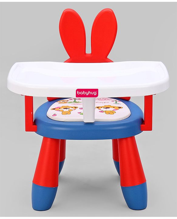 Babyhug Kids Feeding Chair with Removable Food Tray| Easy Assembly| Home & Classroom Use| Ideal for Indoor & Outdoor|  Soft Seat| Home & Classroom Use| Comfortable Backrest| Dining Chair - Red & Blue