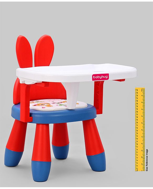 Babyhug Kids Feeding Chair with Removable Food Tray| Easy Assembly| Home & Classroom Use| Ideal for Indoor & Outdoor|  Soft Seat| Home & Classroom Use| Comfortable Backrest| Dining Chair - Red & Blue