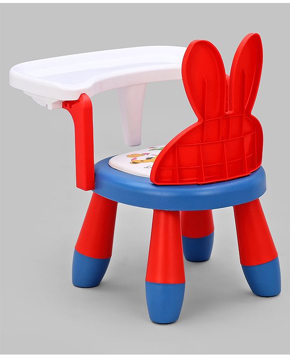 Babyhug Kids Feeding Chair with Removable Food Tray| Easy Assembly| Home & Classroom Use| Ideal for Indoor & Outdoor|  Soft Seat| Home & Classroom Use| Comfortable Backrest| Dining Chair - Red & Blue