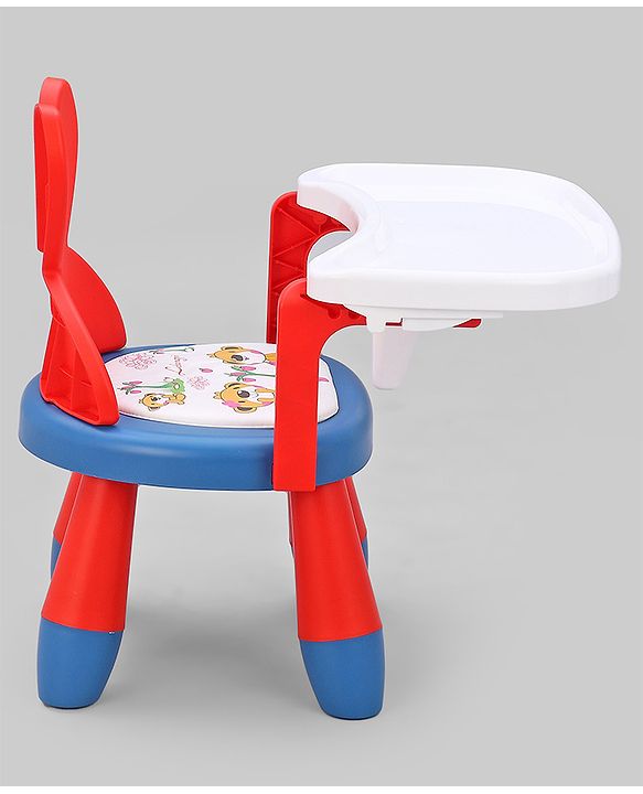 Babyhug Kids Feeding Chair with Removable Food Tray| Easy Assembly| Home & Classroom Use| Ideal for Indoor & Outdoor|  Soft Seat| Home & Classroom Use| Comfortable Backrest| Dining Chair - Red & Blue