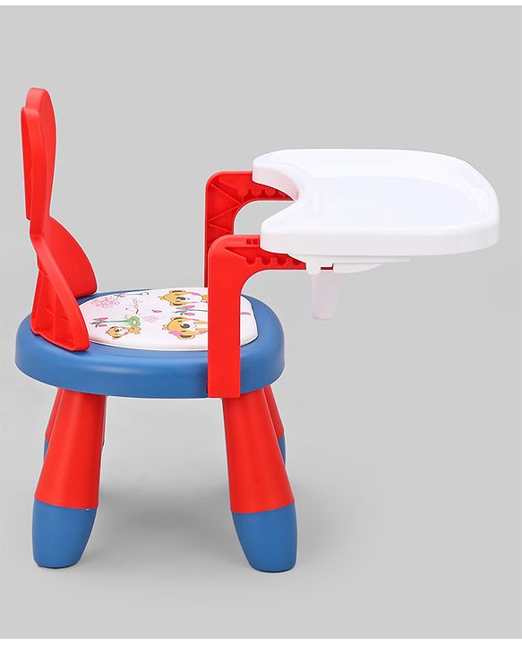 Babyhug Kids Feeding Chair with Removable Food Tray| Easy Assembly| Home & Classroom Use| Ideal for Indoor & Outdoor|  Soft Seat| Home & Classroom Use| Comfortable Backrest| Dining Chair - Red & Blue