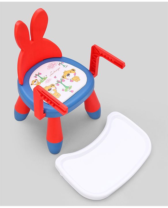 Babyhug Kids Feeding Chair with Removable Food Tray| Easy Assembly| Home & Classroom Use| Ideal for Indoor & Outdoor|  Soft Seat| Home & Classroom Use| Comfortable Backrest| Dining Chair - Red & Blue