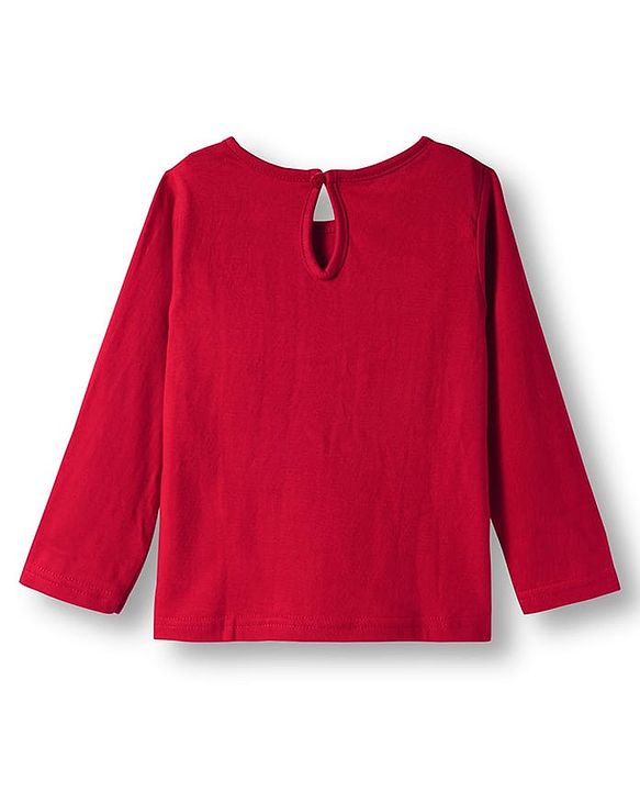 Babyhug Cotton Woven Full Sleeves Frock with Inner T-Shirt & Leggings with Checks Print - Red