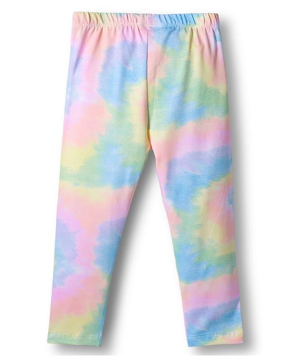 Babyhug Disney Lycra Knit Full Length Leggings With Minnie Mouse Graphics Pack of 3 - Pink & Light Green