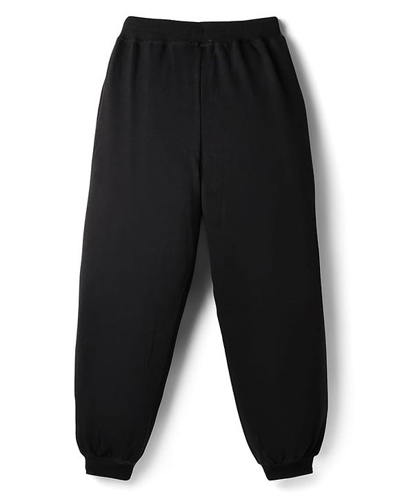 Pine Kids Disney Terry Knit Full Sleeves Co-ord Sweatshirt & Joggers With Minnie Mouse Graphics & Mesh Detailing - Black