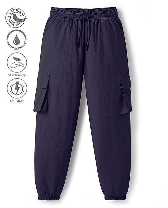Pine Active Woven Full Length Ultra Light Crush Solid Cargo Pant - Navy Blue