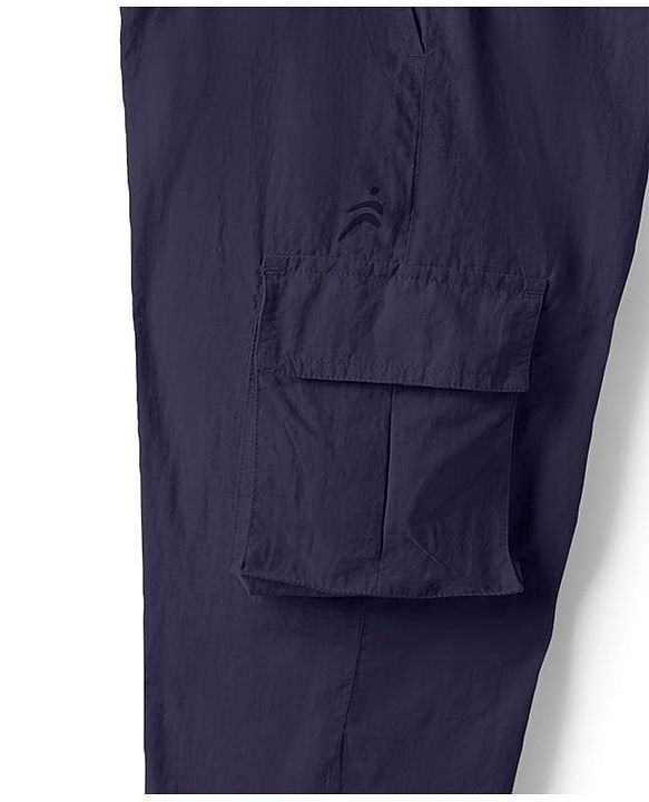 Pine Active Woven Full Length Ultra Light Crush Solid Cargo Pant - Navy Blue