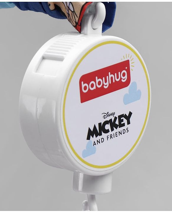 Babyhug Disney Mickey Musical Cot Mobile for Newborn & Toddlers| Crib Décor Toy| Rotating Figures & Gentle Music| Motor Skills & Visual Tracking| Stimulates Hearing| Baby Shower Gift | BIS Certified