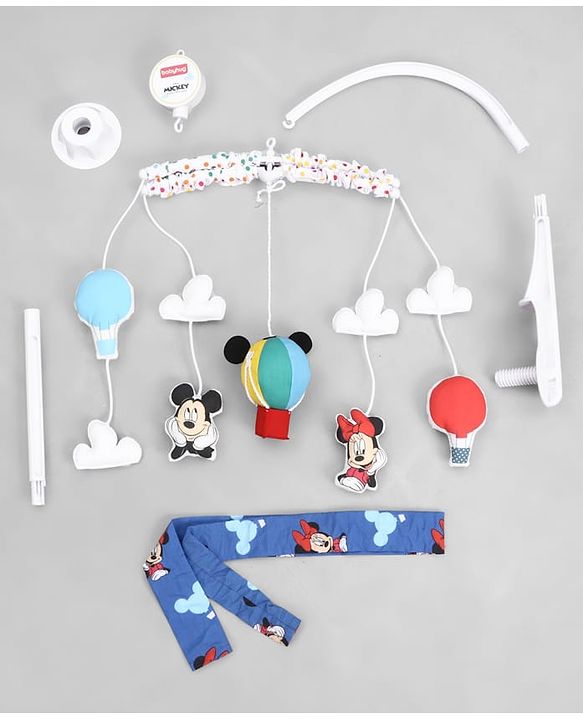 Babyhug Disney Mickey Musical Cot Mobile for Newborn & Toddlers| Crib Décor Toy| Rotating Figures & Gentle Music| Motor Skills & Visual Tracking| Stimulates Hearing| Baby Shower Gift | BIS Certified
