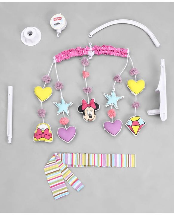 Babyhug Disney Mickey Musical Cot Mobile for Newborn & Toddlers| Crib Décor Toy| Rotating Figures & Gentle Music| Motor Skills & Visual Tracking| Stimulates Hearing| Baby Shower Gift | BIS Certified