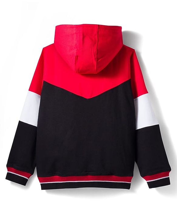 Pine Kids Cotton Knit Full Sleeves Cut & Sew Hooded SweatJacket with Patch Detailing - Multicolor
