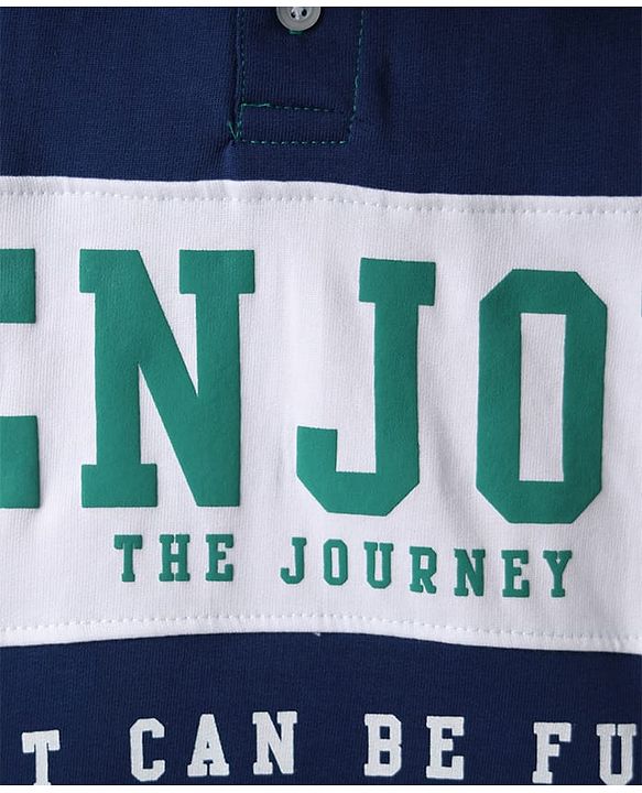 Pine Kids Cotton Knit Full Sleeves Cut & Sew Sweatshirt with Text Graphic - Green