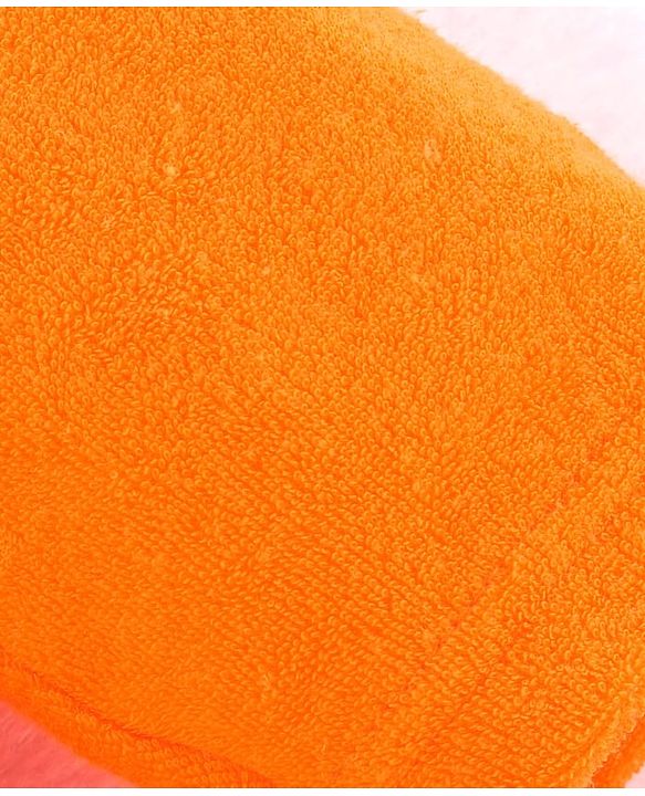 Babyhug Terry Cotton Knit Full Sleeves  Bathrobe with Hood & Bear Embroidery - Orange