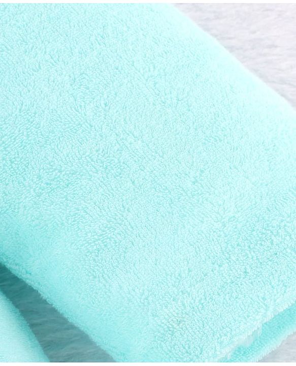 Babyhug Terry Knit Full Sleeves Hooded Bathrobe Tiger Embroidery - Aqua Blue