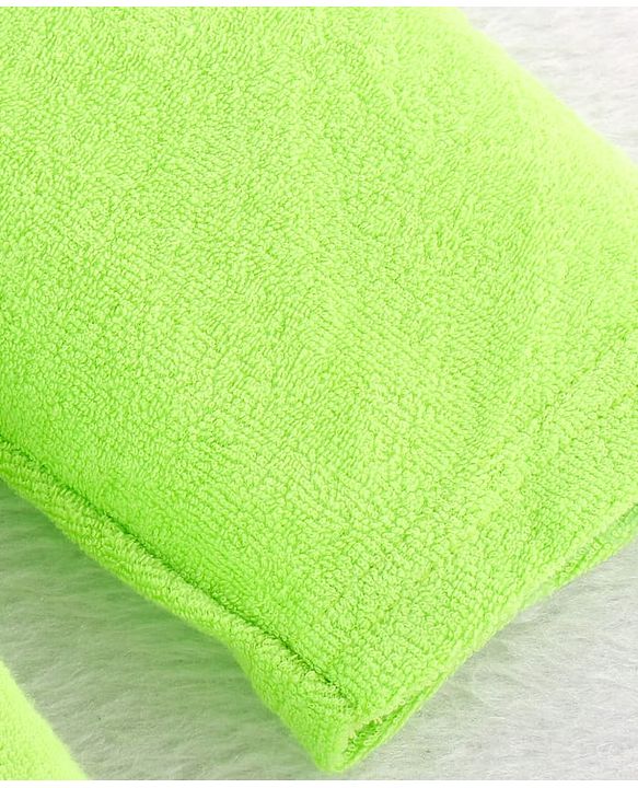 Babyhug Terry Knit Full Sleeves Hooded Bathrobe Airplane Embroidery - Light Green