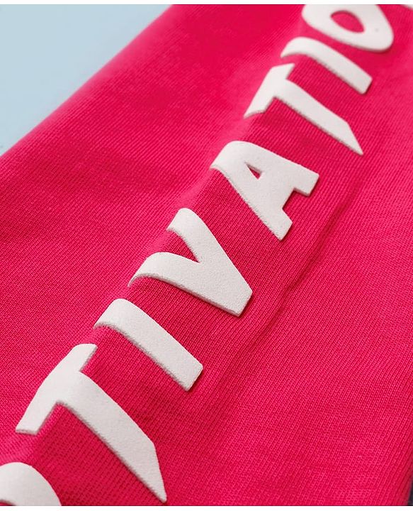Pine Kids Cotton Knit Full Sleeves Cut & Sew Hooded Sweatshirt with Text Graphic - Multicolor